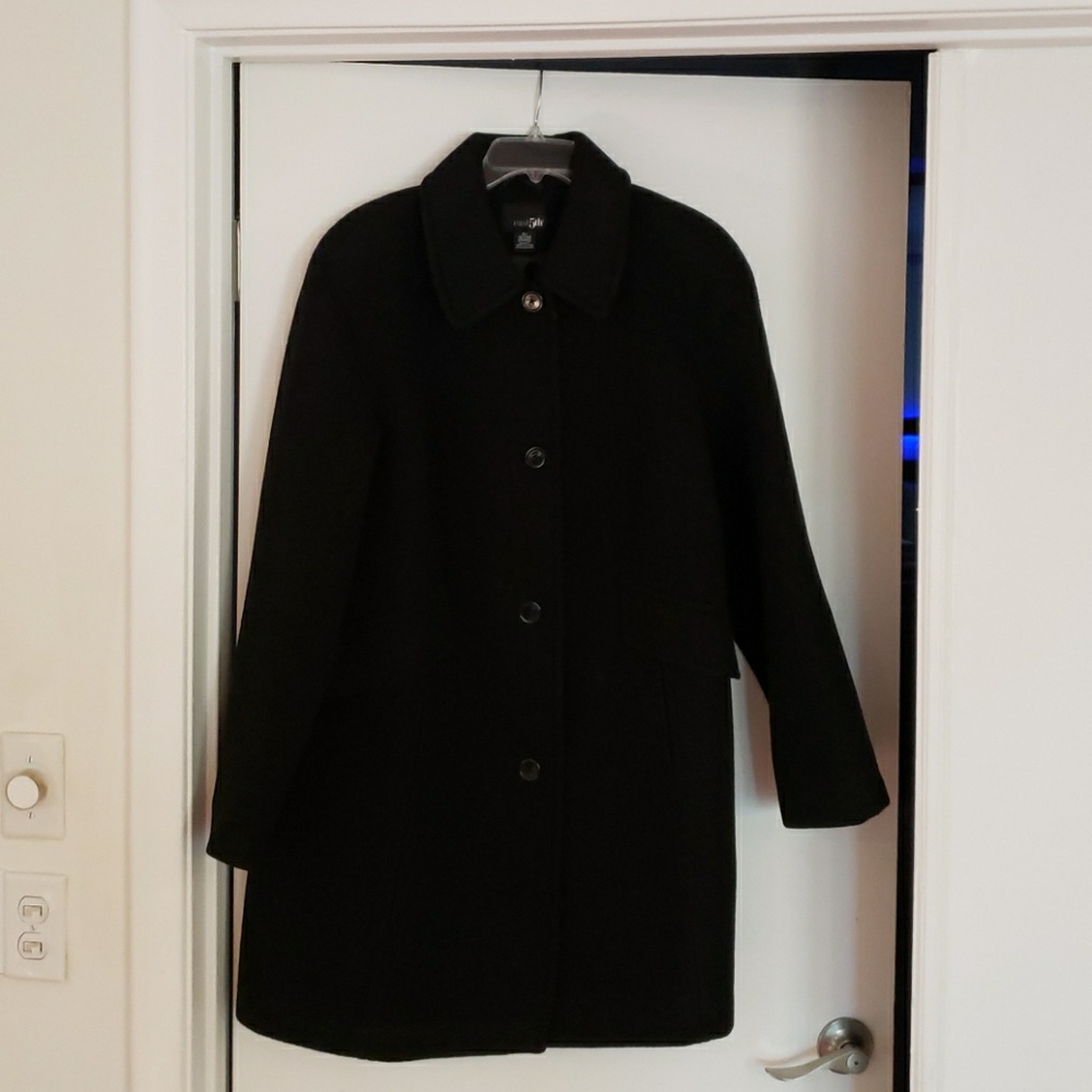 Black wool blend coat